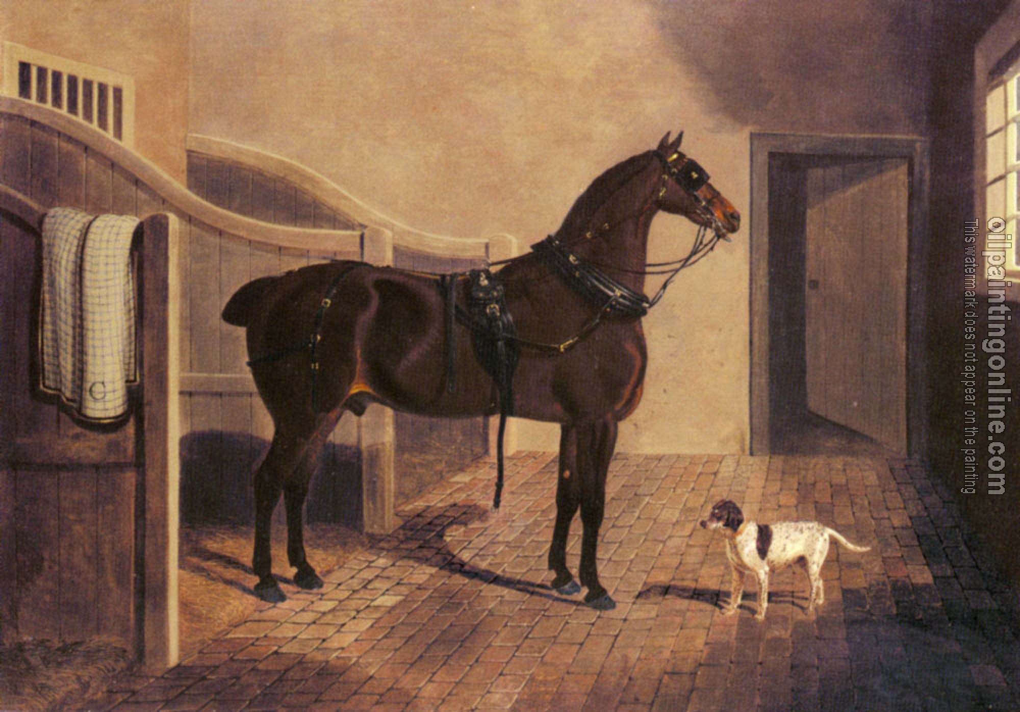 Herring, John Frederick Jr - A Favorite Coach Horse and Dog in a Stable